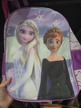 Frozen Sisters Elsa & Anna Pink Purple Kids Backpack